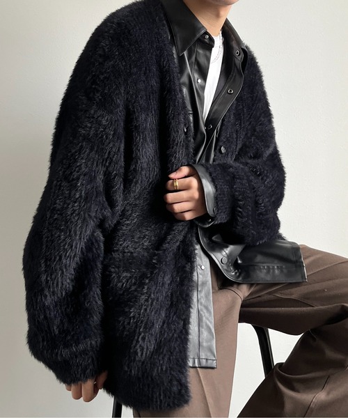 y/m by れぽすけ（イムバイレポスケ）の「モヘヤタッチルーズカーディガン（カーディガン/ボレロ・メンズ・ブラック/ダークブルー・MEDIUM/LARGE）」の20枚目の写真