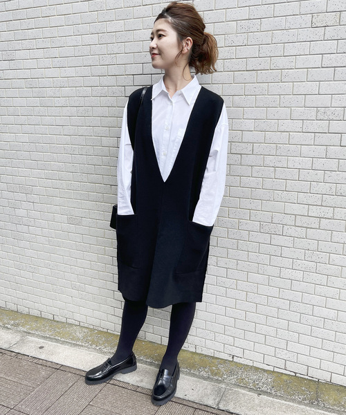 新品 Spick and Span 黒ノースリーブニットベスト Spick and Span】 黒