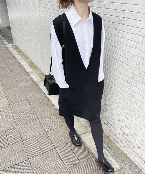 【Spick and Span】 黒ノースリーブニットベスト Spick & Span(スピックアンドスパン)の「≪WEB限定追加2