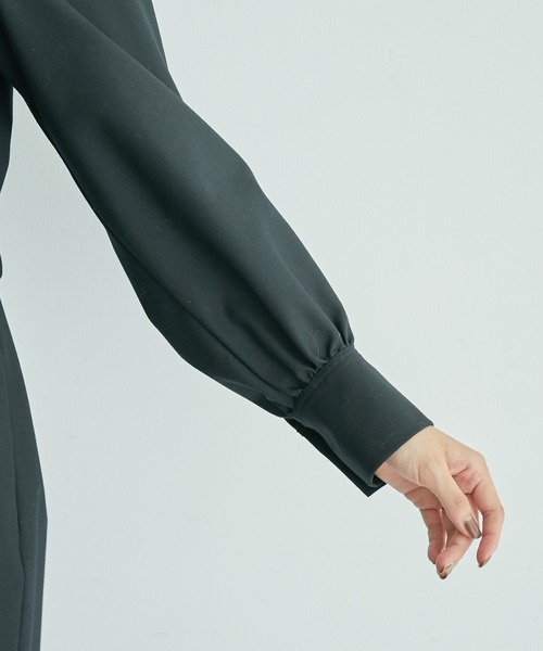 ROPE'(ロペ)の「ウールブレンドVネックコンビネゾン(つなぎ/オールインワン・レディース・ブラック/ベージュ・38)」の10枚目の写真