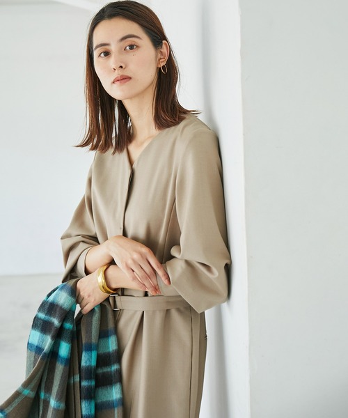 ROPE'(ロペ)の「ウールブレンドVネックコンビネゾン(つなぎ/オールインワン・レディース・ブラック/ベージュ・38)」の20枚目の写真