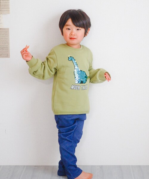 SHOO・LA・RUE(シューラルー)の「◆【90-130cm/速乾】BOY 裏起毛スウェット(スウェット・キッズ・黄緑系/ブラック/グレー・09/10/11/12/13)」の4枚目の写真