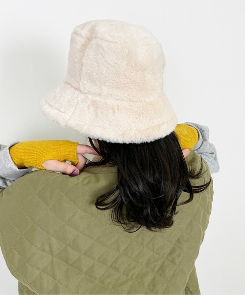 Meli rich（メリーリッチ）の「ファーバケットハット（ハット・レディース・アイボリー/ブラック/ライトブルー/ブルー/ベージュ・FREE）」の2枚目の写真