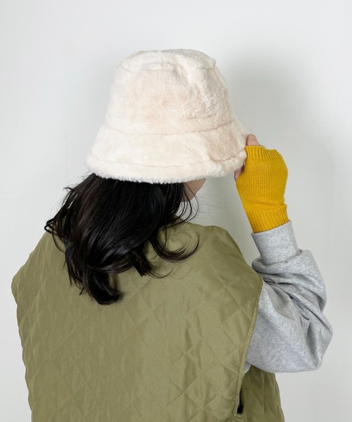 Meli rich（メリーリッチ）の「ファーバケットハット（ハット・レディース・アイボリー/ブラック/ライトブルー/ブルー/ベージュ・FREE）」の14枚目の写真