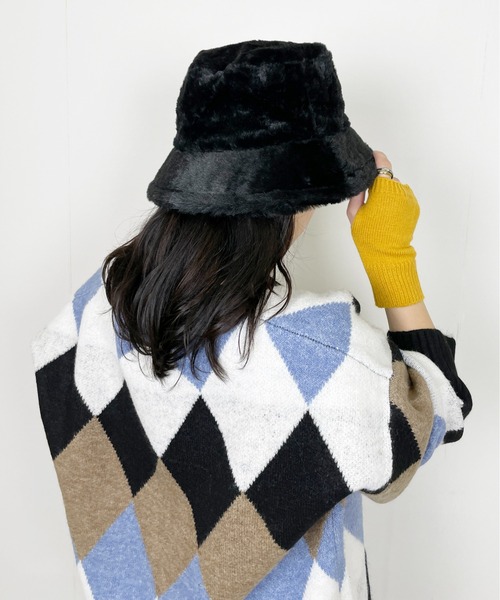 Meli rich（メリーリッチ）の「ファーバケットハット（ハット・レディース・アイボリー/ブラック/ライトブルー/ブルー/ベージュ・FREE）」の18枚目の写真