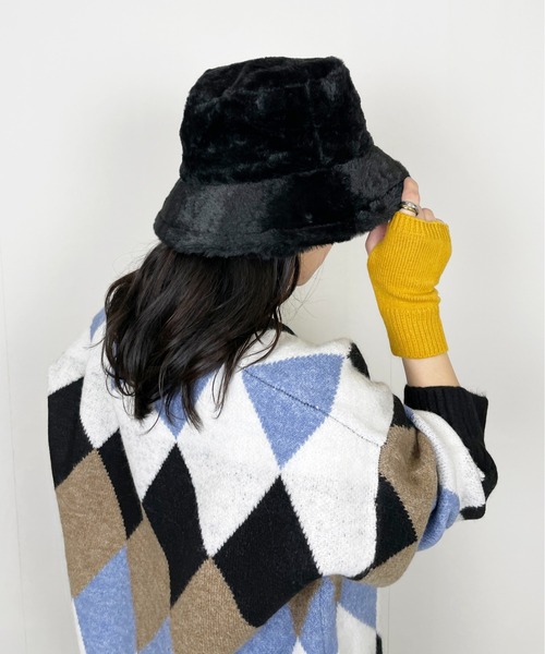 Meli rich（メリーリッチ）の「ファーバケットハット（ハット・レディース・アイボリー/ブラック/ライトブルー/ブルー/ベージュ・FREE）」の19枚目の写真