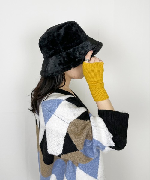 Meli rich（メリーリッチ）の「ファーバケットハット（ハット・レディース・アイボリー/ブラック/ライトブルー/ブルー/ベージュ・FREE）」の20枚目の写真