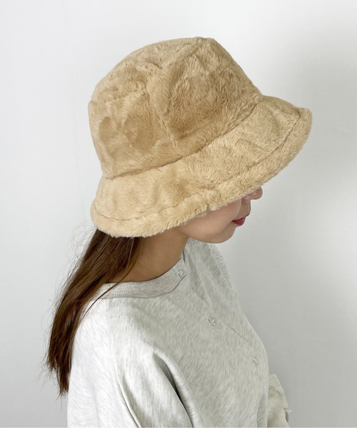 Meli rich（メリーリッチ）の「ファーバケットハット（ハット・レディース・アイボリー/ブラック/ライトブルー/ブルー/ベージュ・FREE）」の9枚目の写真