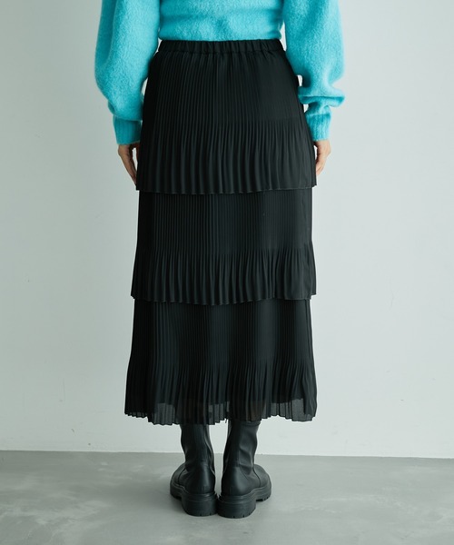 ROPE'（ロペ）の「ティアードプリーツスカート（スカート・レディース・ブラック/ライトグレー・36/38）」の8枚目の写真
