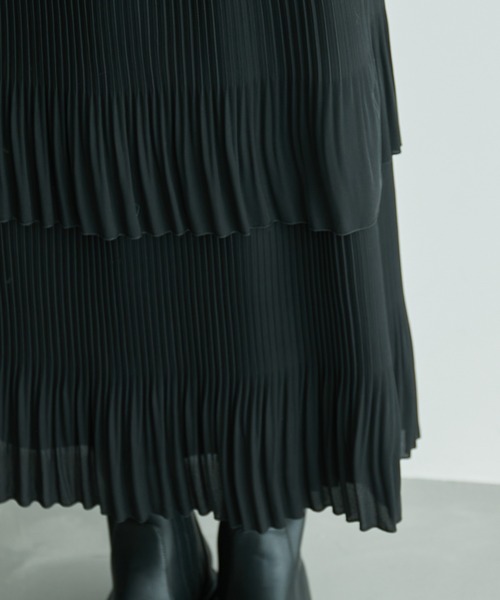 ROPE'（ロペ）の「ティアードプリーツスカート（スカート・レディース・ブラック/ライトグレー・36/38）」の11枚目の写真