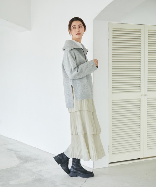 ROPE'（ロペ）の「ティアードプリーツスカート（スカート・レディース・ブラック/ライトグレー・36/38）」の13枚目の写真