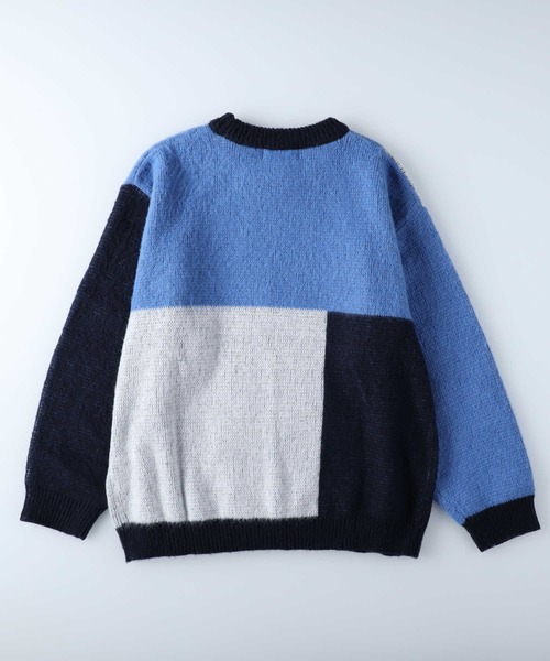 Right-on（ライトオン）の「総柄シャギーニットクルー（ニット/セーター・メンズ・ゴールド/ブルー/ダークブラウン/パープル/ブラック×レッド/ブラック/ワイン/グリーン/ブラック×グレー・L/XL/M）」の15枚目の写真