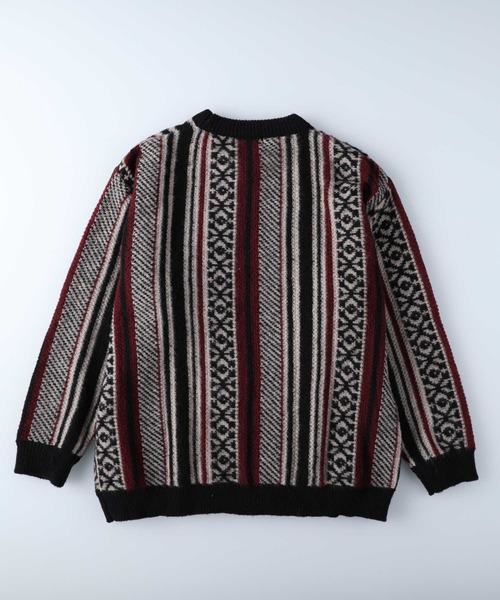 Right-on（ライトオン）の「総柄シャギーニットクルー（ニット/セーター・メンズ・ゴールド/ブルー/ダークブラウン/パープル/ブラック×レッド/ブラック/ワイン/グリーン/ブラック×グレー・L/XL/M）」の17枚目の写真