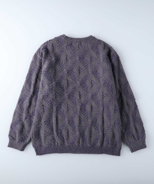 Right-on（ライトオン）の「総柄シャギーニットクルー（ニット/セーター・メンズ・ゴールド/ブルー/ダークブラウン/パープル/ブラック×レッド/ブラック/ワイン/グリーン/ブラック×グレー・L/XL/M）」の16枚目の写真