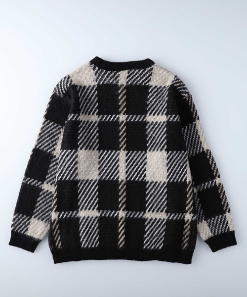 Right-on（ライトオン）の「総柄シャギーニットクルー（ニット/セーター・メンズ・ゴールド/ブルー/ダークブラウン/パープル/ブラック×レッド/ブラック/ワイン/グリーン/ブラック×グレー・L/XL/M）」の10枚目の写真