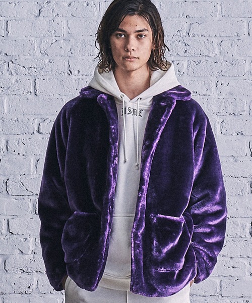 MSML（エムエスエムエル）の「FUR JACKET（ブルゾン・メンズ・ブラック/パープル・S/M/L/XL）」の2枚目の写真