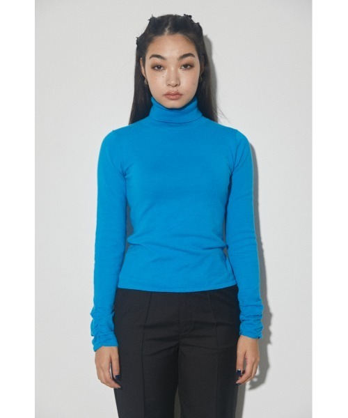 LAGUA GEM（ラグアジェム）の「GATHER TURTLENECK KNIT タートルネックニット（ニット/セーター・レディース・ブルー/ブラック/グレー・FREE）」の10枚目の写真