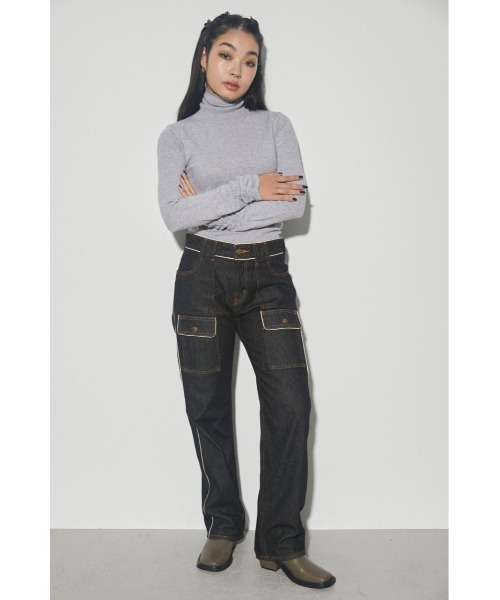 LAGUA GEM（ラグアジェム）の「GATHER TURTLENECK KNIT タートルネックニット（ニット/セーター・レディース・ブルー/ブラック/グレー・FREE）」の13枚目の写真