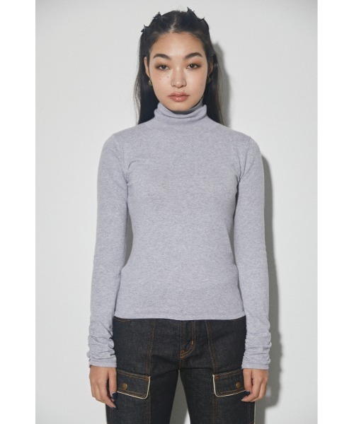 LAGUA GEM（ラグアジェム）の「GATHER TURTLENECK KNIT タートルネックニット（ニット/セーター・レディース・ブルー/ブラック/グレー・FREE）」の12枚目の写真