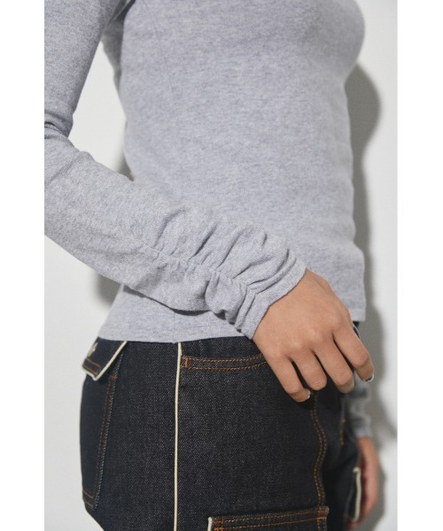 LAGUA GEM（ラグアジェム）の「GATHER TURTLENECK KNIT タートルネックニット（ニット/セーター・レディース・ブルー/ブラック/グレー・FREE）」の5枚目の写真