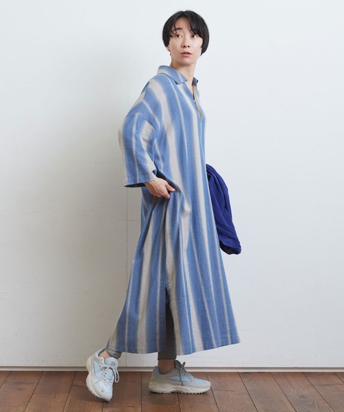 *GANNI* ストライプラップワンピース Ganni 結婚式・パーティードレス｜グリーンのドレス