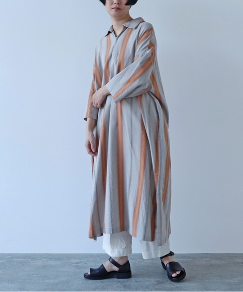 yuni（ユニ ）の「オンブレストライプ ワンピース C/R/L ombre