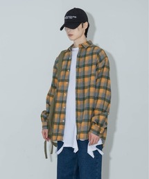 【UNISEX】オーバーフィットウールチェックシャツ