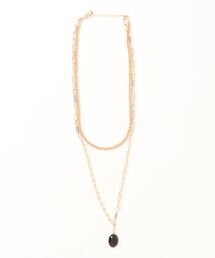 mou（モウ）の「カラープレート２連チェーンネックレス（ネックレス）」