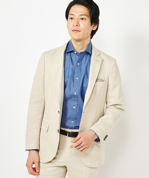 CROWDED CLOSET（クラウデッドクローゼット）の「【Reflax(リフラクス)】スラブツイル イージーケアジャケット（テーラードジャケット・メンズ・ブラック/ブルー/ベージュ・01/02/03/04）」の2枚目の写真