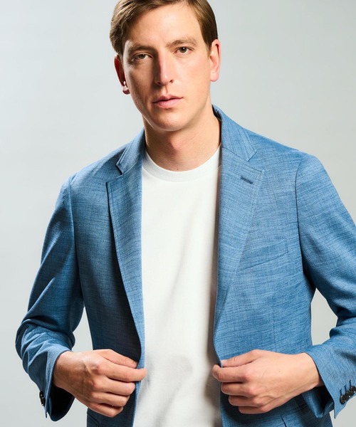 CROWDED CLOSET（クラウデッドクローゼット）の「【Reflax(リフラクス)】スラブツイル イージーケアジャケット（テーラードジャケット・メンズ・ブラック/ブルー/ベージュ・01/02/03/04）」の3枚目の写真