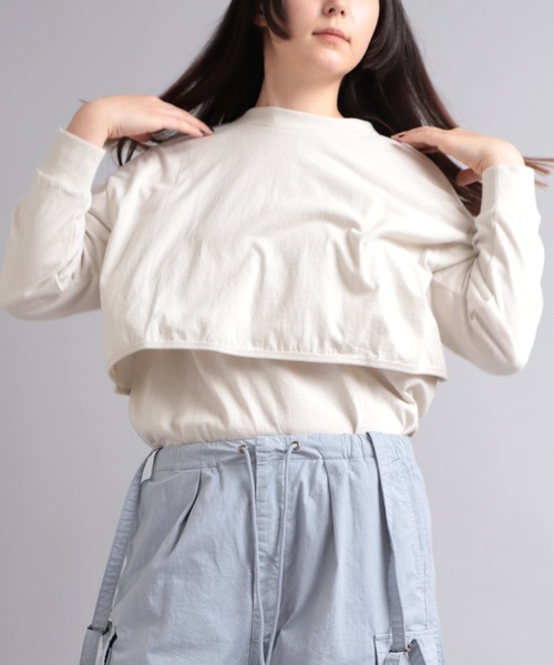 RNA-N(アールエヌエーエヌ)の「M1991 OE天竺レイヤードデザインカットソー(Tシャツ/カットソー・レディース・ブラック/オフホワイト/イエロー・MEDIUM)」の3枚目の写真