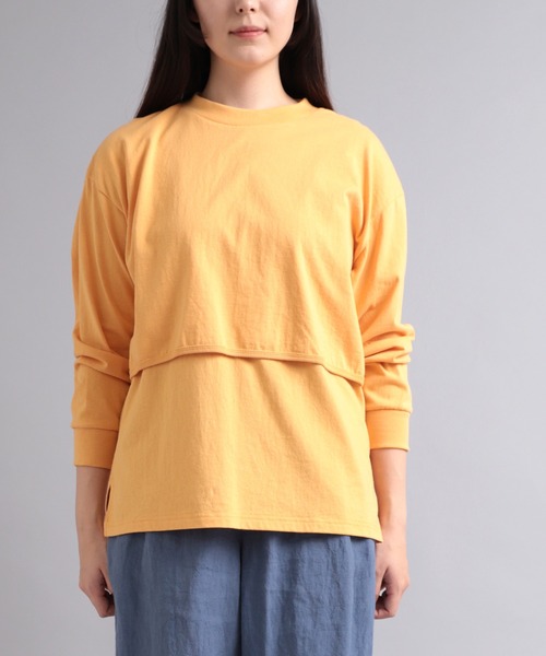 RNA-N(アールエヌエーエヌ)の「M1991 OE天竺レイヤードデザインカットソー(Tシャツ/カットソー・レディース・ブラック/オフホワイト/イエロー・MEDIUM)」の2枚目の写真