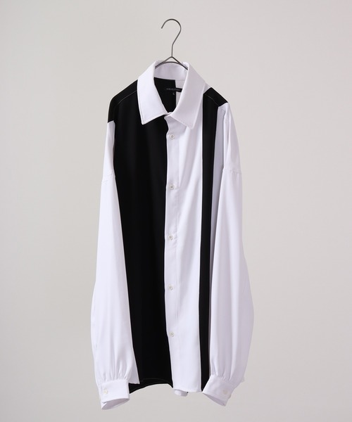 SUGGESTION(サジェッション)の「SUGGESTION ジョーゼットバルーンスリーブ切替シャツ(シャツ/ブラウス・メンズ・ホワイト/ホワイト系その他/ブラック系その他/ブラック・L/M)」の22枚目の写真