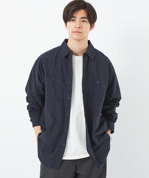 UNIVERSAL OVERALL（ユニバーサルオーバーオール）の「【別注】＜UNIVERSAL OVERALL＞ナイロン シャツ（シャツ/ブラウス・メンズ・ライトブルー/ライトグレー/ネイビー・L/M）」の3枚目の写真