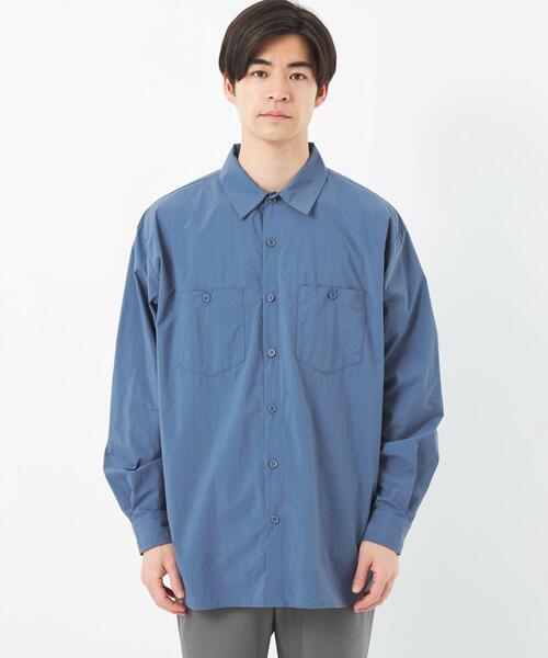 UNIVERSAL OVERALL（ユニバーサルオーバーオール）の「【別注】＜UNIVERSAL OVERALL＞ナイロン シャツ（シャツ/ブラウス・メンズ・ライトブルー/ライトグレー/ネイビー・L/M）」の4枚目の写真