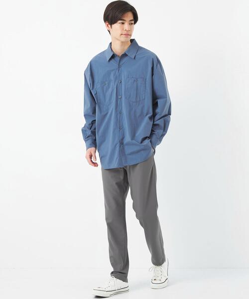 UNIVERSAL OVERALL（ユニバーサルオーバーオール）の「【別注】＜UNIVERSAL OVERALL＞ナイロン シャツ（シャツ/ブラウス・メンズ・ライトブルー/ライトグレー/ネイビー・L/M）」の5枚目の写真