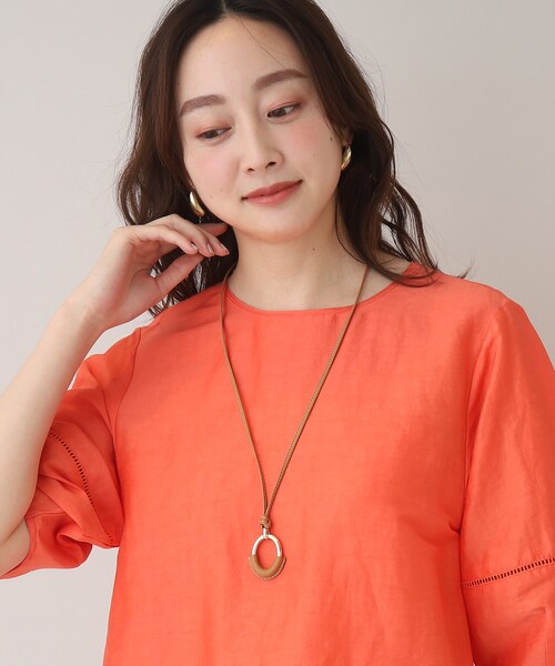 UNTITLED（アンタイトル）の「◆レザーワントップネックレス（ネックレス・レディース・キャメル/サンドベージュ・99）」の7枚目の写真