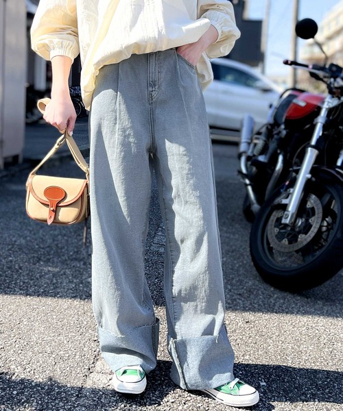 ms+ ideal（エムズプラスアイディール）の「《ms+ ideal》これ1本でお洒落上級見え。コットン100%ロールアップデニム（デニムパンツ・レディース・ブラック/ブルー/ワンウォッシュ・LARGE/SMALL/MEDIUM/X-LARGE）」の18枚目の写真