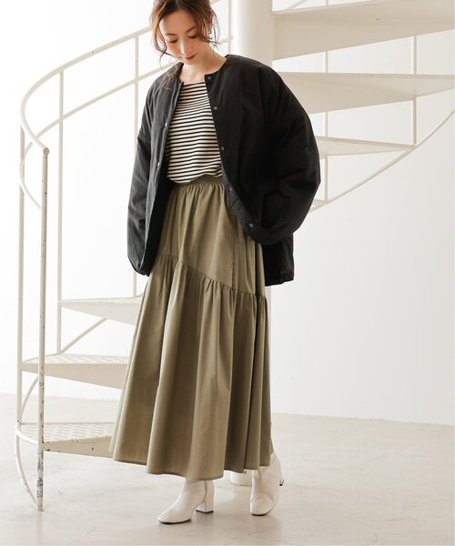 frames RAY CASSIN（フレームスレイカズン）の「ラウンドティアードスカート（スカート・レディース・グレイッシュベージュ/カーキ/レッド/ホワイト/スミクロ/ブルー・FREE）」の14枚目の写真