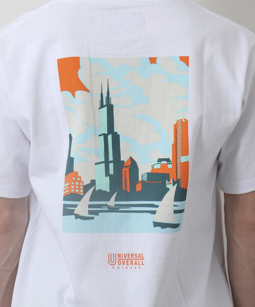 UNIVERSAL OVERALL(ユニバーサルオーバーオール)の「【UNIVERSAL OVERALL/ユニバーサル オーバーオール】別注WINDYCITY Tシャツ(Tシャツ/カットソー・メンズ・ホワイト/イエロー/ブルー/キナリ・M/L/XL)」の17枚目の写真