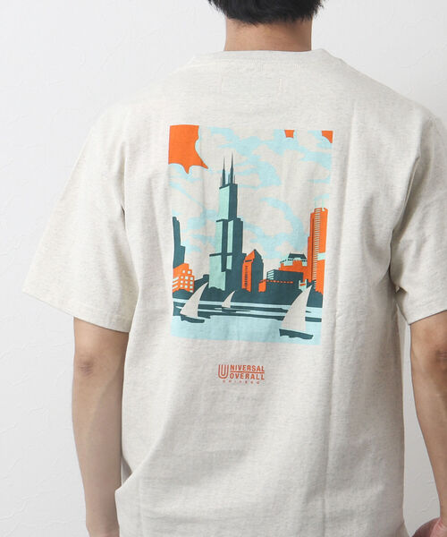 UNIVERSAL OVERALL(ユニバーサルオーバーオール)の「【UNIVERSAL OVERALL/ユニバーサル オーバーオール】別注WINDYCITY Tシャツ(Tシャツ/カットソー・メンズ・ホワイト/イエロー/ブルー/キナリ・M/L/XL)」の6枚目の写真