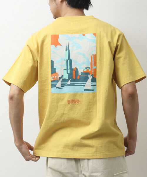 UNIVERSAL OVERALL(ユニバーサルオーバーオール)の「【UNIVERSAL OVERALL/ユニバーサル オーバーオール】別注WINDYCITY Tシャツ(Tシャツ/カットソー・メンズ・ホワイト/イエロー/ブルー/キナリ・M/L/XL)」の8枚目の写真