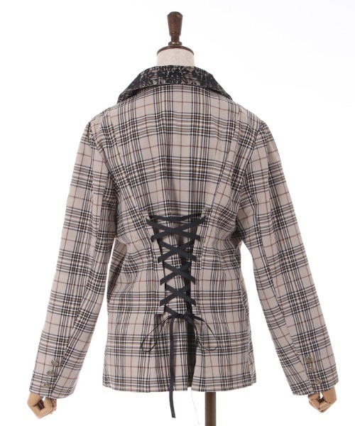 axes femme(アクシーズファム)の「後ろレースアップジャケット(テーラードジャケット・レディース・ベージュ/ダークブラウン/ブラック・FREE)」の18枚目の写真