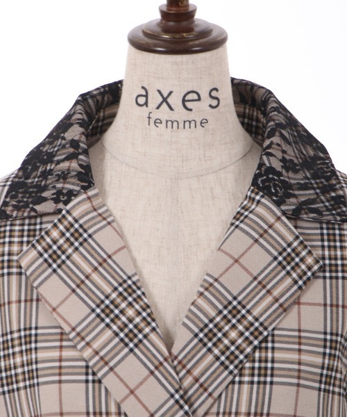 axes femme(アクシーズファム)の「後ろレースアップジャケット(テーラードジャケット・レディース・ベージュ/ダークブラウン/ブラック・FREE)」の15枚目の写真