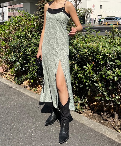 SHAGGIE(シャギー)の「【スリット入り】レオパードバックレースアップキャミロングワンピ(ワンピース・レディース・ブラック/レッド/ライトグリーン・FREE)」の19枚目の写真