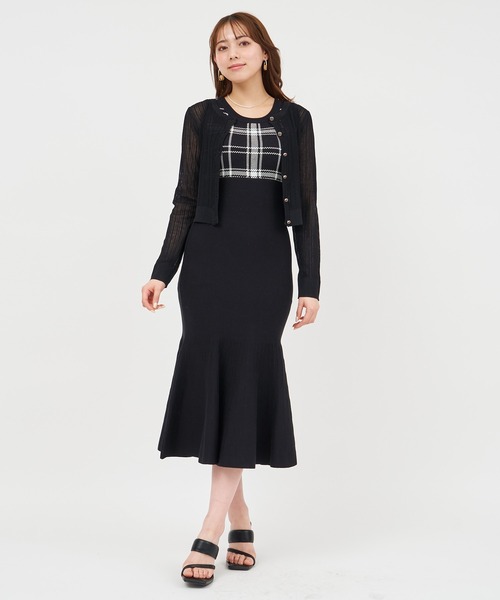 ROYAL PARTY(ロイヤルパーティー)の「ニットシアーカーディガン(カーディガン/ボレロ・レディース・ブラック/パープル/オフホワイト・FREE)」の11枚目の写真