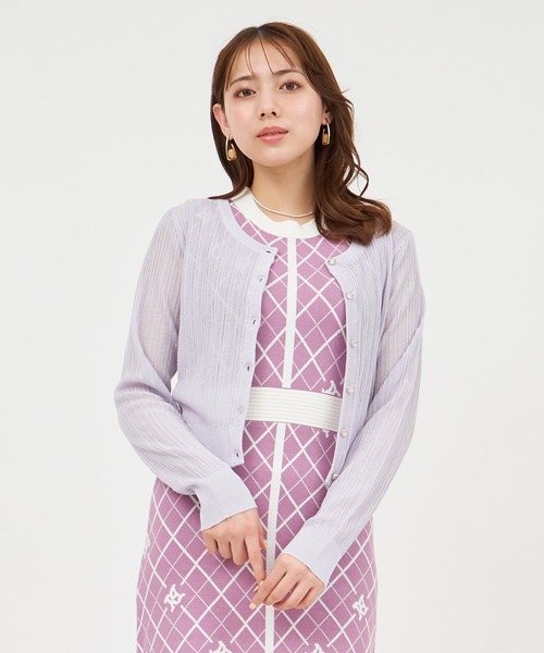 ROYAL PARTY(ロイヤルパーティー)の「ニットシアーカーディガン(カーディガン/ボレロ・レディース・ブラック/パープル/オフホワイト・FREE)」の21枚目の写真