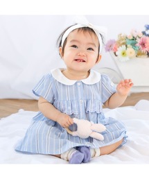 SLAP SLIP BABY（スラップスリップベビー）の「SLAPSLIPBABY/【お揃い】フリル刺繍半袖ワンピース+ブルマセットベビー(70~80cm)（ロンパース）」