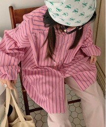 オーバーサイズストライプカラーシャツ