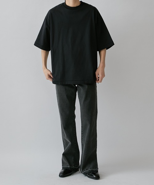 Lui's(ルイス)の「スリットセミフレアデニム(デニムパンツ・メンズ・ブラック/インディゴブルー/ライトブラック・28/30/32)」の6枚目の写真